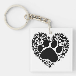 Llavero Paw Print con corazón