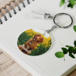 Llavero Paw Print Cookies Light Green Pattern Monogram