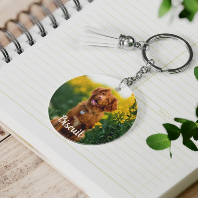 Llavero Paw Print Cookies Light Orange Pattern Monogram (Subido por el creador)