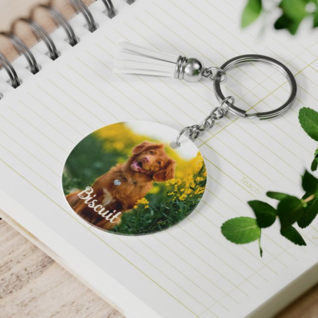 Llavero Paw Print Cookies Light Pink Pattern Monogram (Subido por el creador)