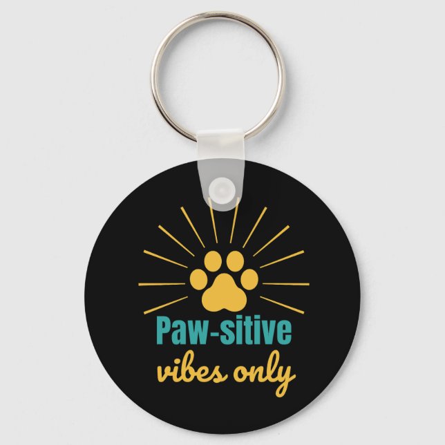 Llavero Paw-sitive Vibes Only cat lover (Anverso)