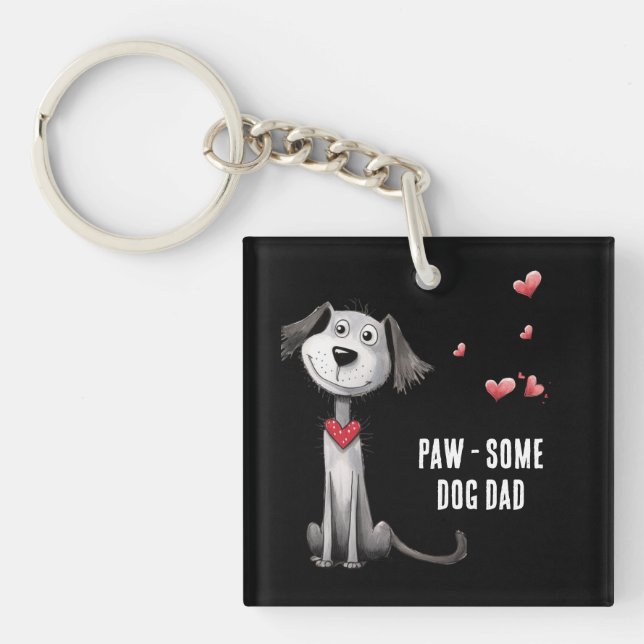 Llavero Paw-some Dog Dad Whimsical Fathers Day from Mascot (Frente)