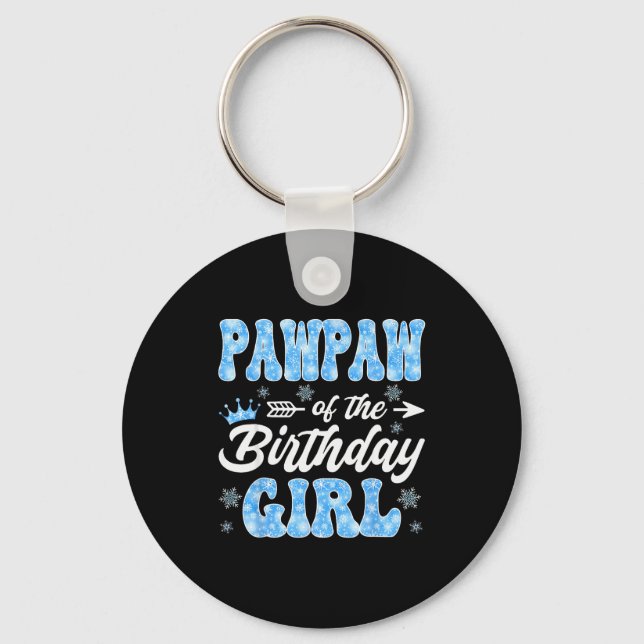 Llavero Pawpaw Of The Birthday Girl Snowflakes Winter Chri (Anverso)