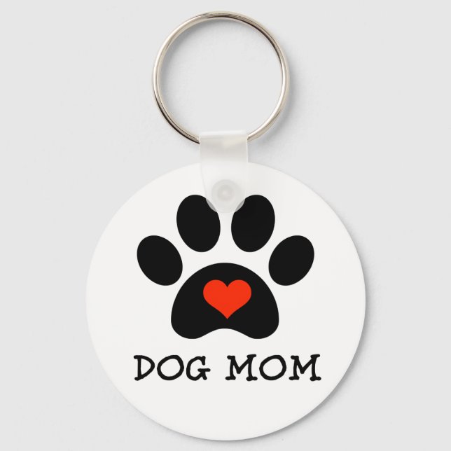 Llavero Pawprint Dog Mom (Anverso)