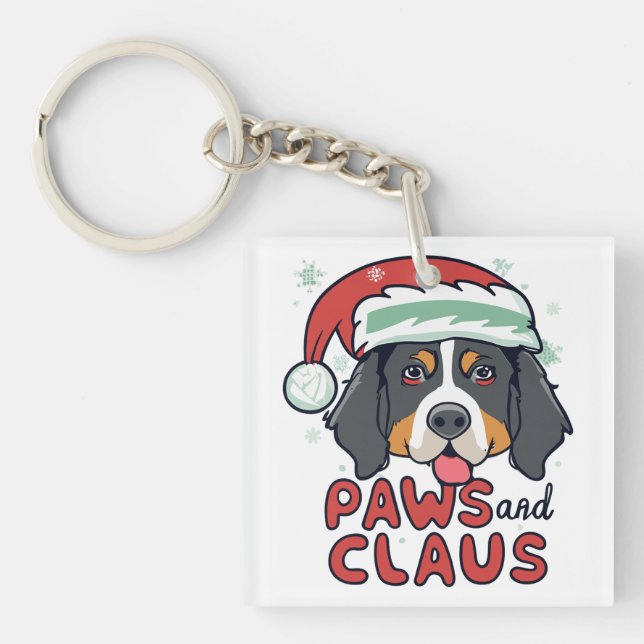Llavero Paws and Claus - Navidades Perro Bernés (Frente)