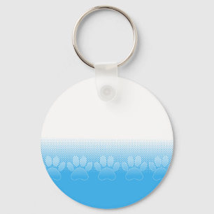 Llavero Paws Azules Y Blancos Con Fondo De Prensa