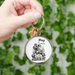 Llavero Paws juguetones: la jodida perrera de perro gris c