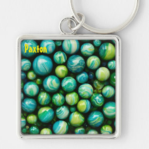 Llavero PAXTON ~ ATRACTIVO ~ Mármoles verdes ~ Anillo de l