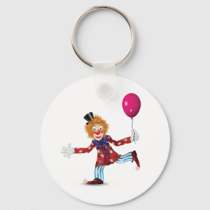 Llavero Payaso con una cadena de claves de globos