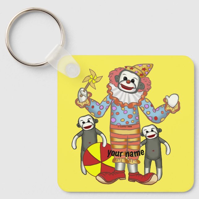 Llavero Payaso de mono sock (Anverso)