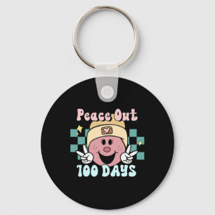 Llavero Paz 100 Días De Sonrisa Escolar Face Retro Groo