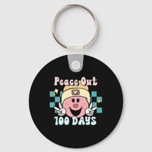 Llavero Paz 100 Días De Sonrisa Escolar Face Retro Groo