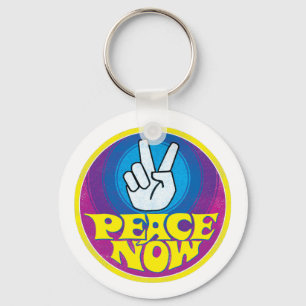 Llavero Paz Ahora Groovy Retro Estilo Hippie Signo de Paz