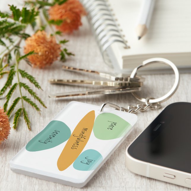 Llavero Paz, alegría, serenidad, día a día, clave de carta (Frente Derecha)