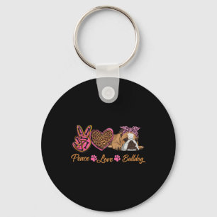 Llavero Paz Amor Bulldog Inglés Divertido cachorro mamá Pe