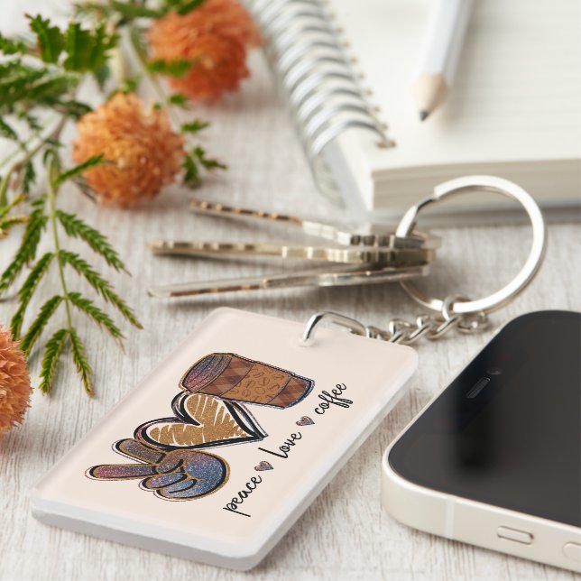 Llavero Paz - Amor - Café (Frente Derecha)