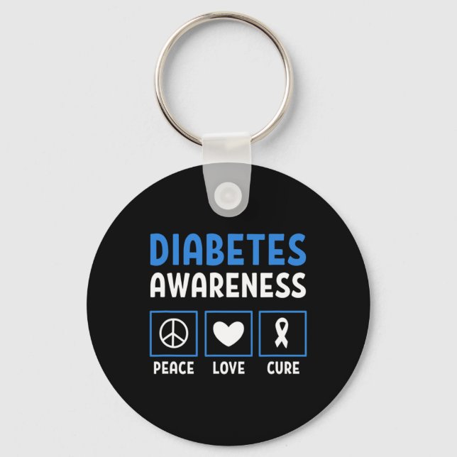 Llavero Paz Amor Curar Diabetes Conciencia 3 (Anverso)