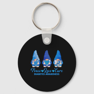 Llavero Paz Amor Cure Gnomes Azules T1d Sensibilización so