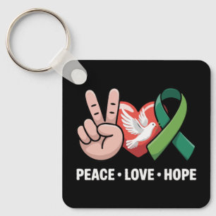 Llavero Paz Amor Esperanza - Cinta Verde de Concientizació