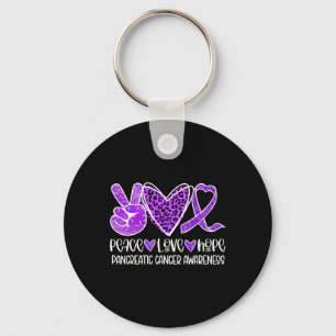 Llavero Paz Amor Esperanza Leopardo Púrpura Cáncer Pancreá
