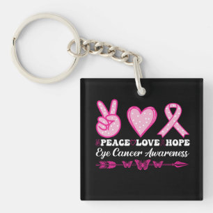 Llavero paz amor esperanza ojo cáncer de mama