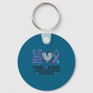 Llavero Paz Amor Esperanza Prevención del Suicidio Tie Dye