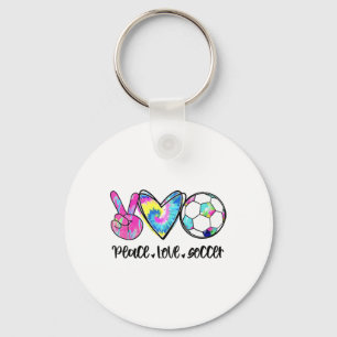 Llavero Paz Amor Fútbol Tie Dye Lindo Amantes del Fútbol