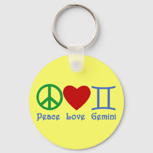 Llavero Paz Amor Gemini Diseño Astrológico