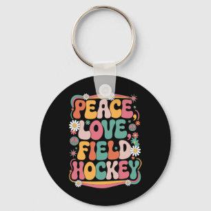 Llavero Paz Amor Hockey sobre Césped 70s Hippie Retro Hock