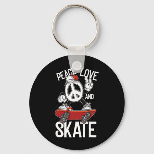 Llavero Paz Amor Patinar Skater Divertido Patineta Y Patin