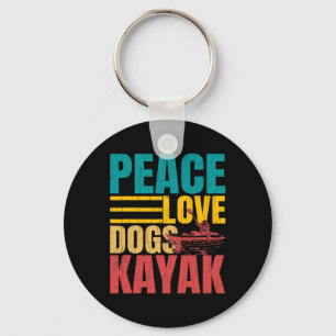 Llavero Paz Amor Perros Kayak Divertido Kayaking Remero Ba