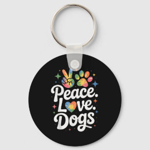 Llavero Paz Amor Perros Tie Dye Amante de los Perros Resca