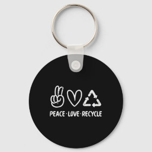 Llavero Paz Amor Reciclar el Día de la Tierra Reciclando H
