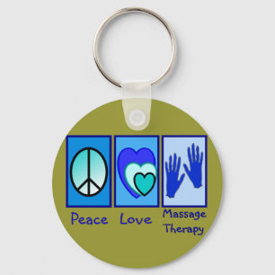 Llavero Paz, amor, regalos de la terapia del masaje