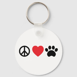 Llavero Paz, Amor, Tecla de botón Paw