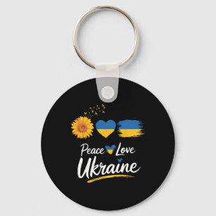 Llavero Paz Amor Ucrania Girasol Bandera Apoya a Ucrania