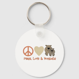 Llavero Paz, amor y amplitud; wombats