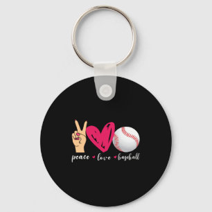 Llavero Paz Amor Y Béisbol Camiseta Divertida Para Amantes