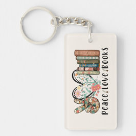 Llavero Paz, amor y libros