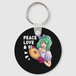 Llavero Paz Amor Y Pi - 14 De Marzo Día Pi Math Anime