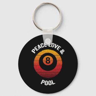 Llavero Paz Amor Y Piscina Vintage Billiard 8 Ll Billiard