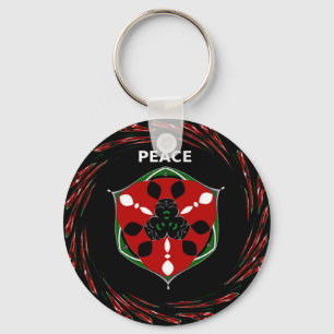 Llavero "Paz: con Emblema de Escudo" Impresión Artística