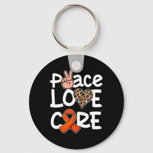 Llavero Paz Cura de Amor Naranja Ribbon Leukemia Concienci