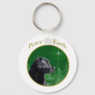 Llavero Paz del labrador retriever (negro)