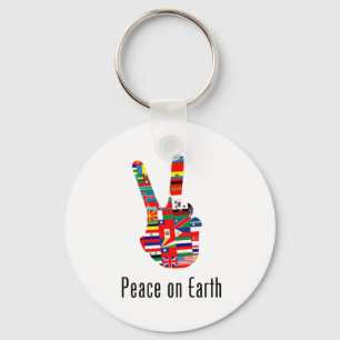 Llavero Paz en la tierra