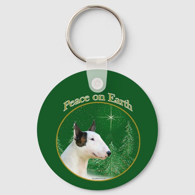 Llavero Paz en miniatura de Bull Terrier (Anverso)