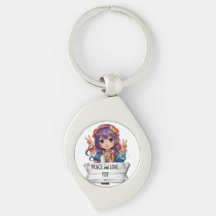 Llavero Paz y amor contra Trump Merch