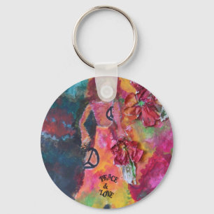 Llavero Paz y amor Keychchain