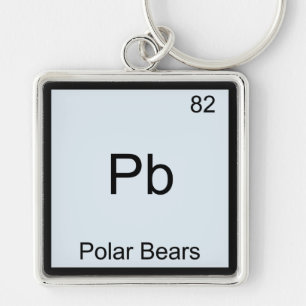 Llavero Pb - Osos Polares Símbolo De Elemento De Química D