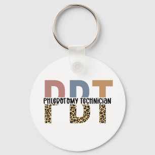 Llavero PBT Phlebotomy Technician Leopard Print
